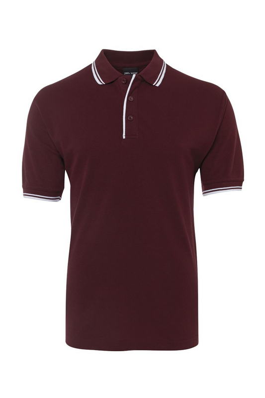 Men's Contrast Polo - Maroon/White