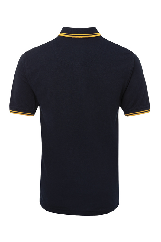 Men's Contrast Polo - Navy/Gold