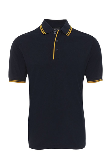 Men's Contrast Polo - Navy/Gold