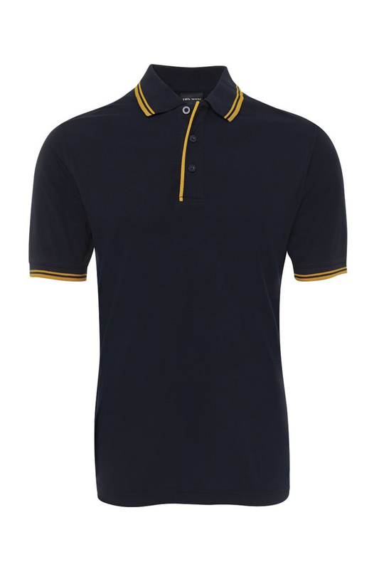 Men's Contrast Polo - Navy/Gold