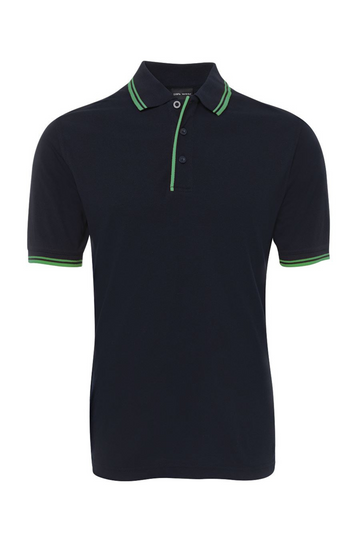 Men's Contrast Polo - Navy/Green