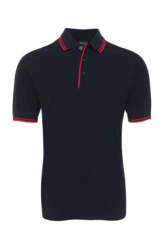 Men's Contrast Polo - Navy/Red