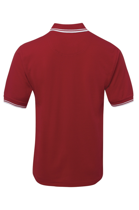 Men's Contrast Polo - Red/White