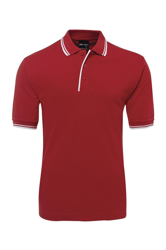 Men's Contrast Polo - Red/White