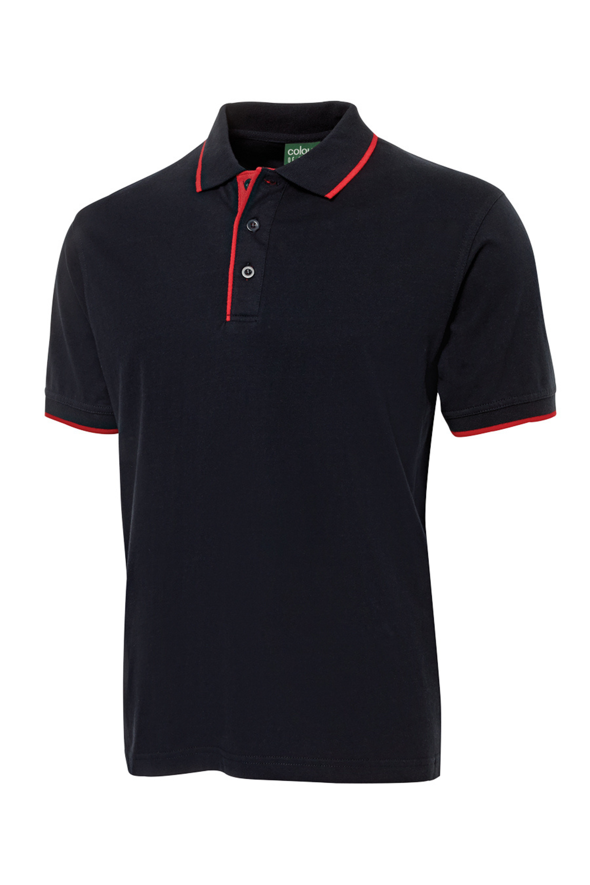 Cotton Tipping Polo - Navy/Red