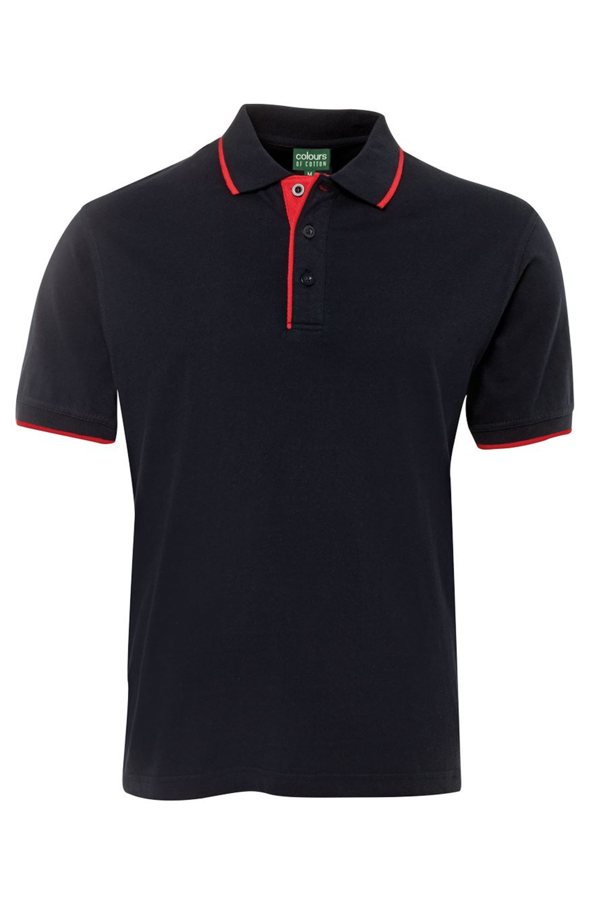 Cotton Tipping Polo - Navy/Red