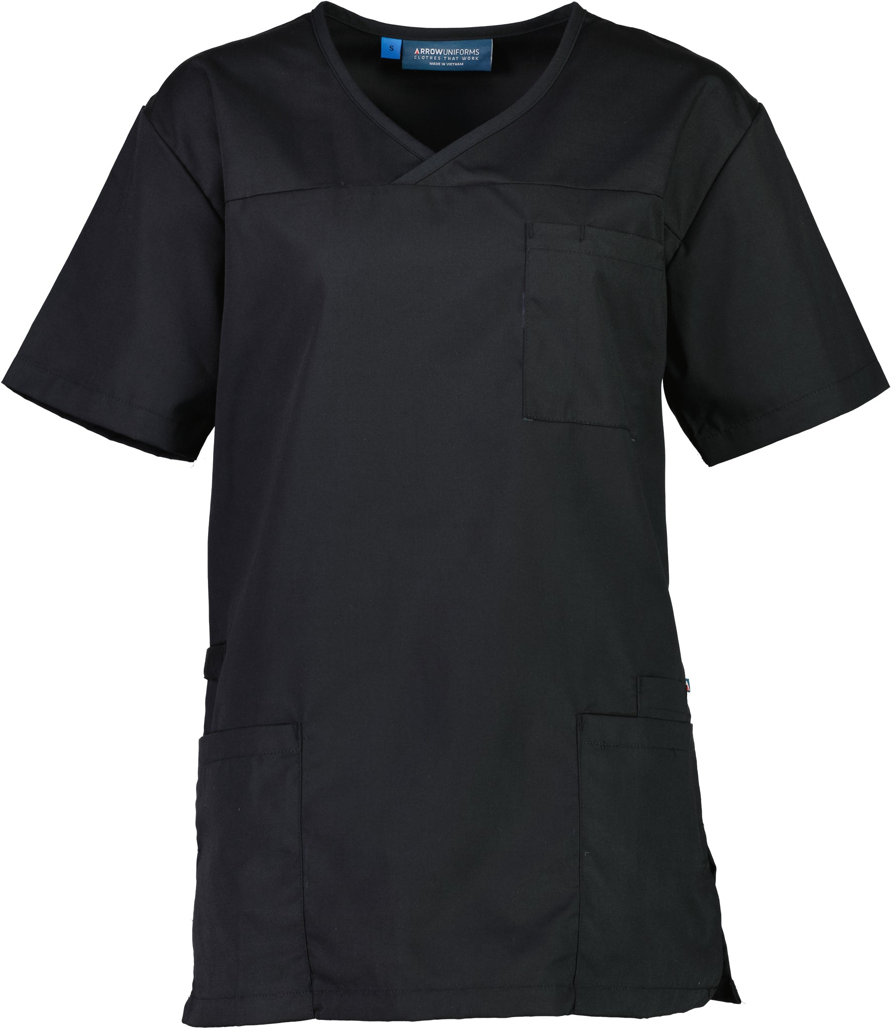 Polycotton Scrub Top - Black