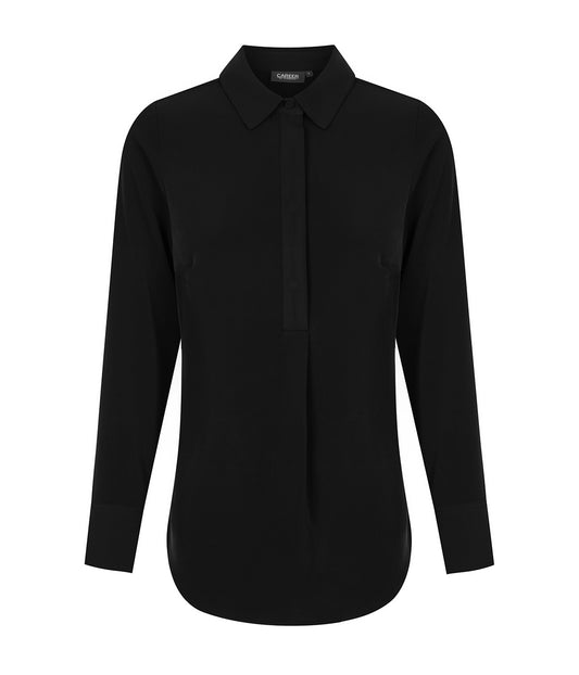 Long Sleeve Soft Quinn Top - Black