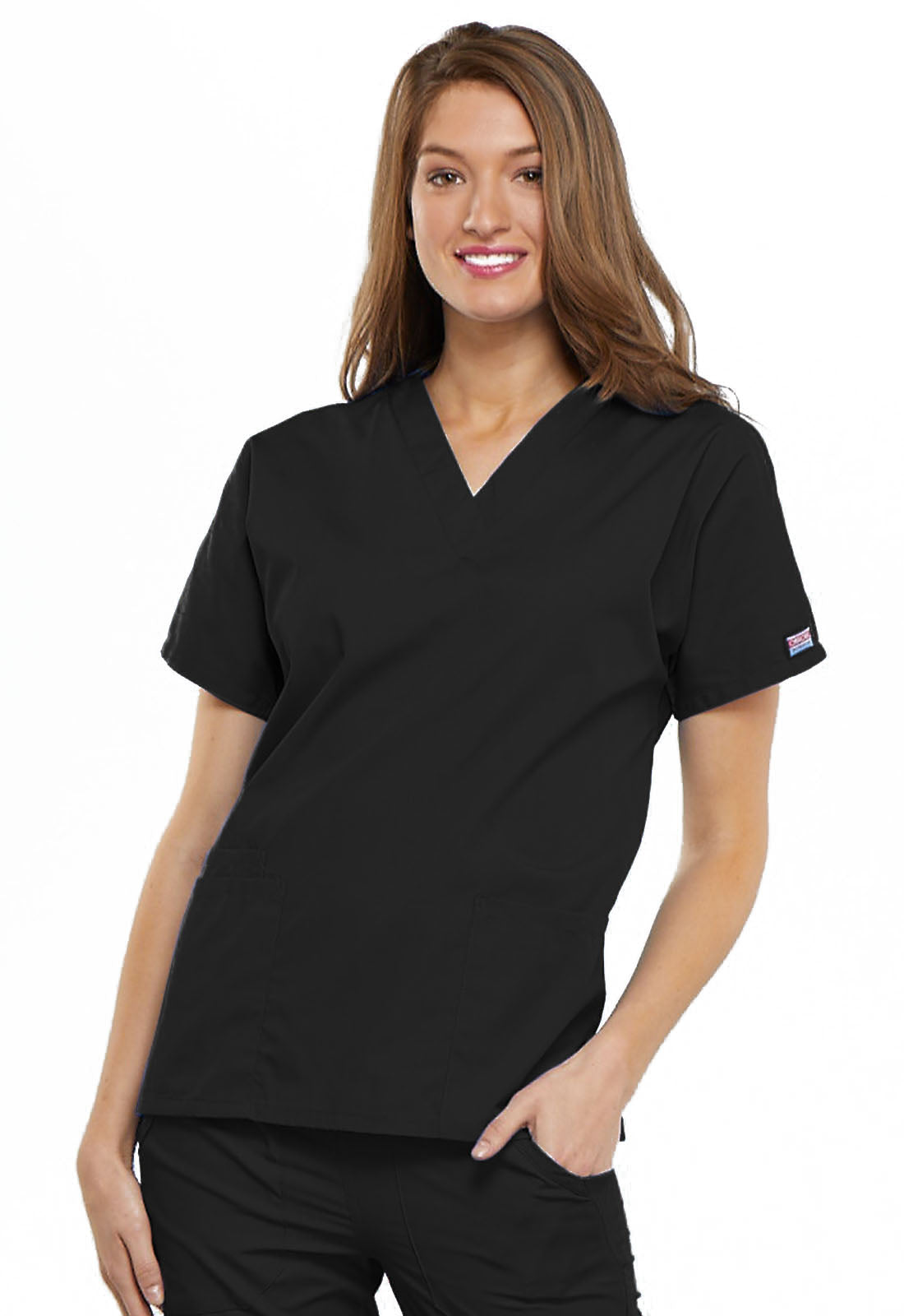 Womens V Neck Top - Black