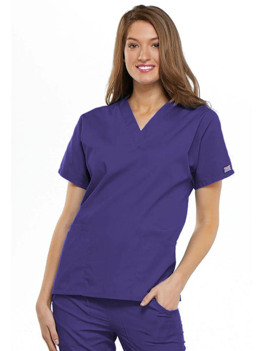 Womens V Neck Top - Grape