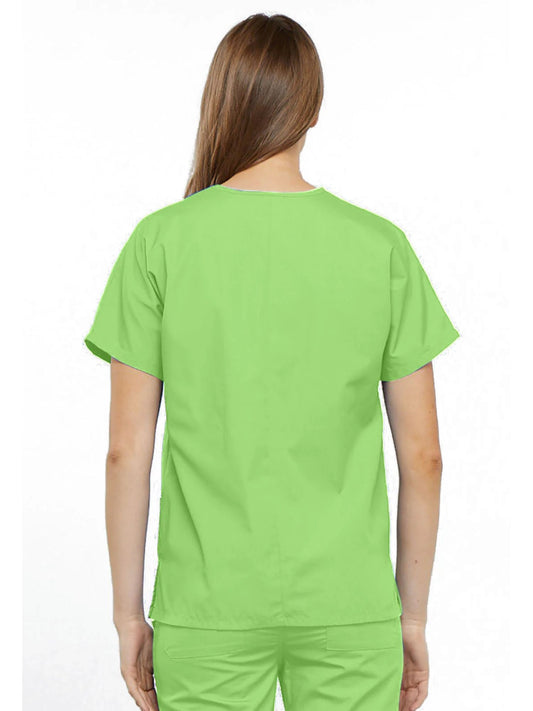 Womens V Neck Top - Lime