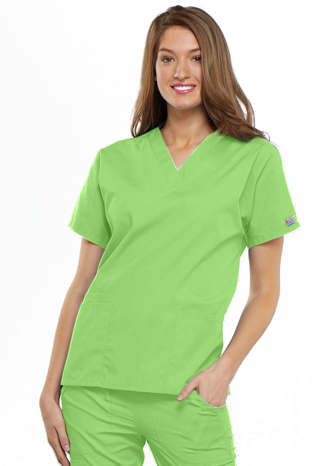 Womens V Neck Top - Lime