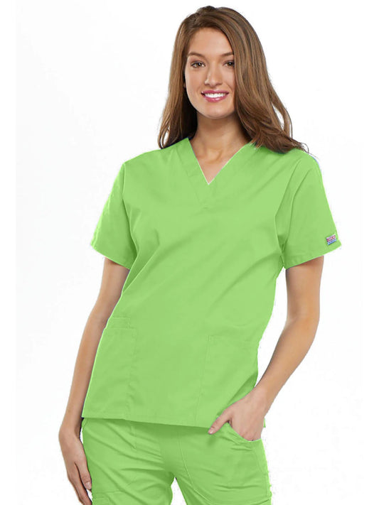 Womens V Neck Top - Lime