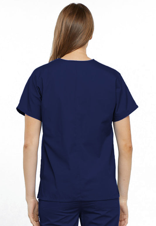 Womens V Neck Top - Navy