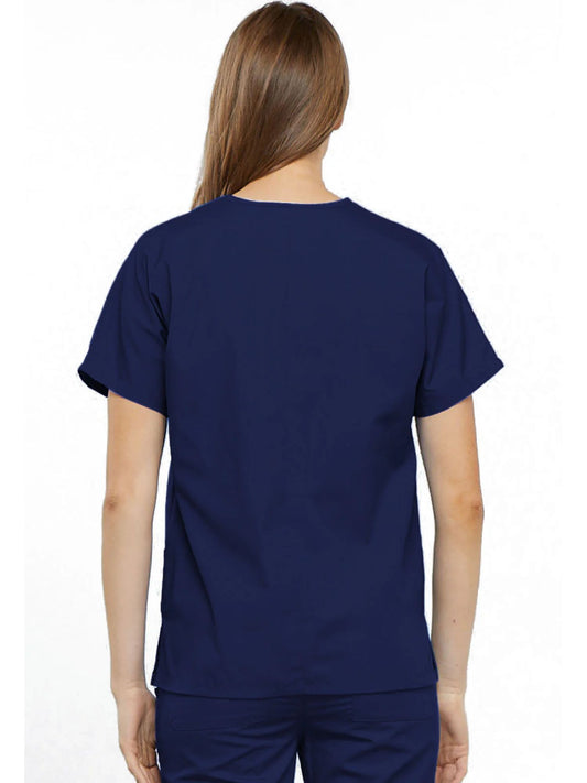 Womens V Neck Top - Navy