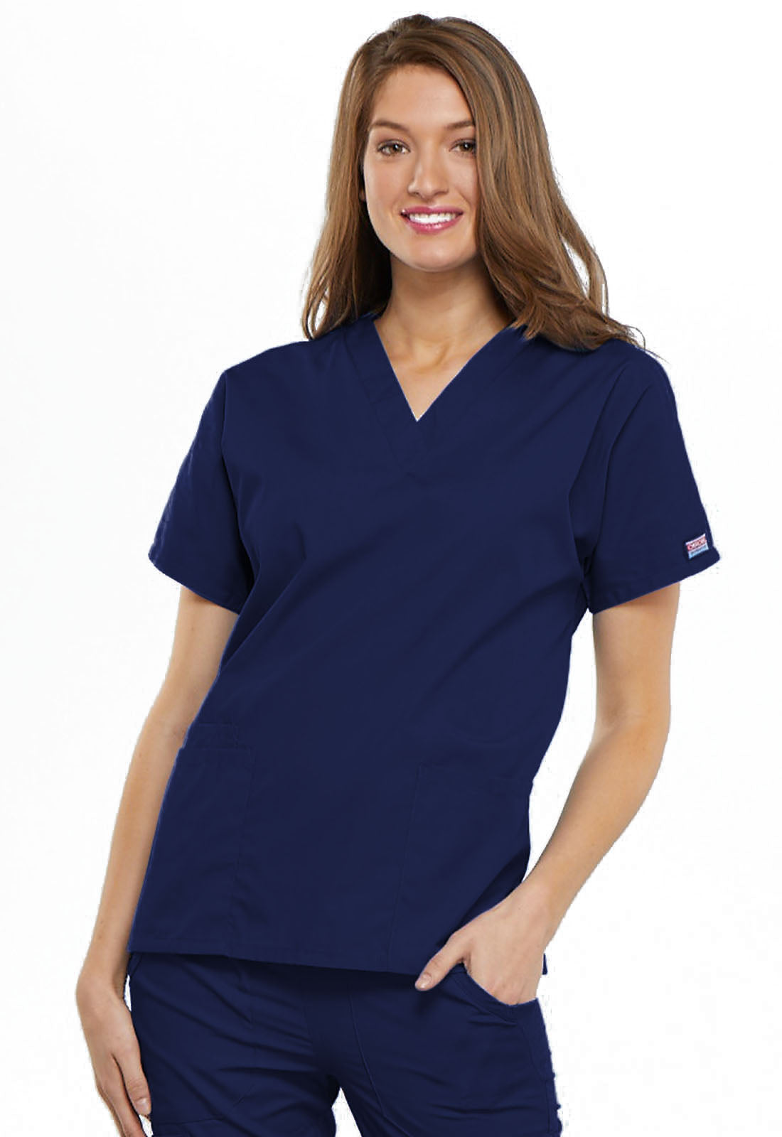 Womens V Neck Top - Navy