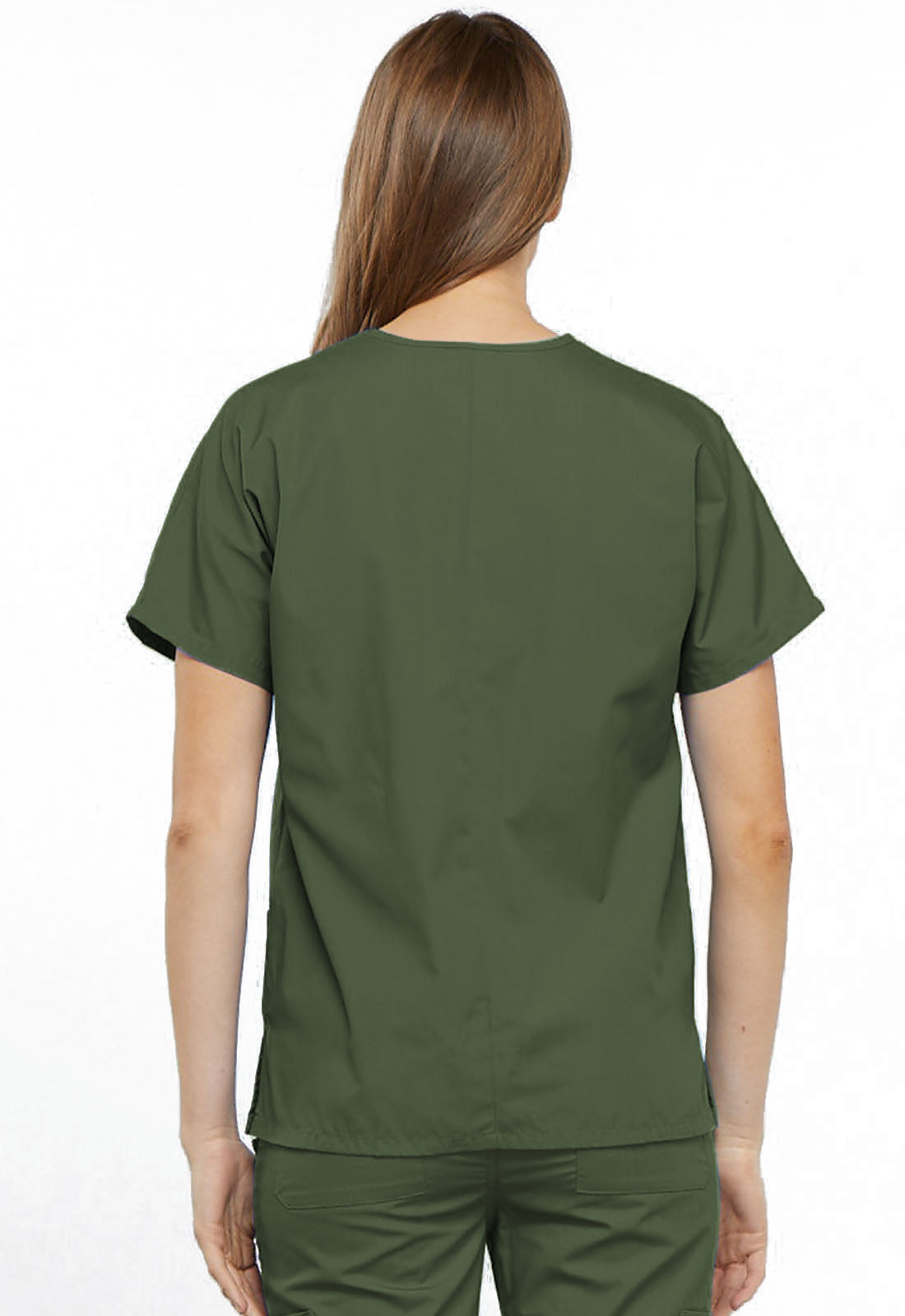 Womens V Neck Top - Olive