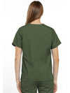 Womens V Neck Top - Olive
