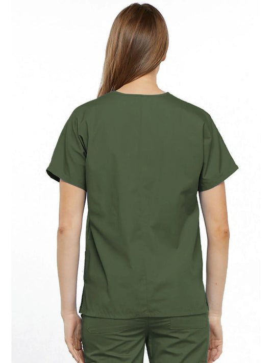 Womens V Neck Top - Olive