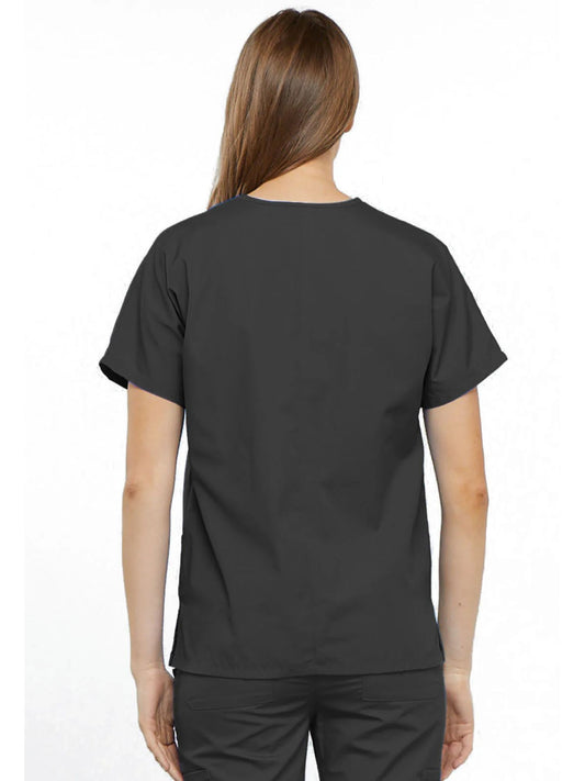 Womens V Neck Top - Pewter