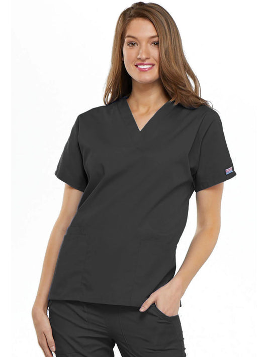 Womens V Neck Top - Pewter