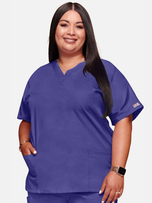 Womens V Neck Top - Purple