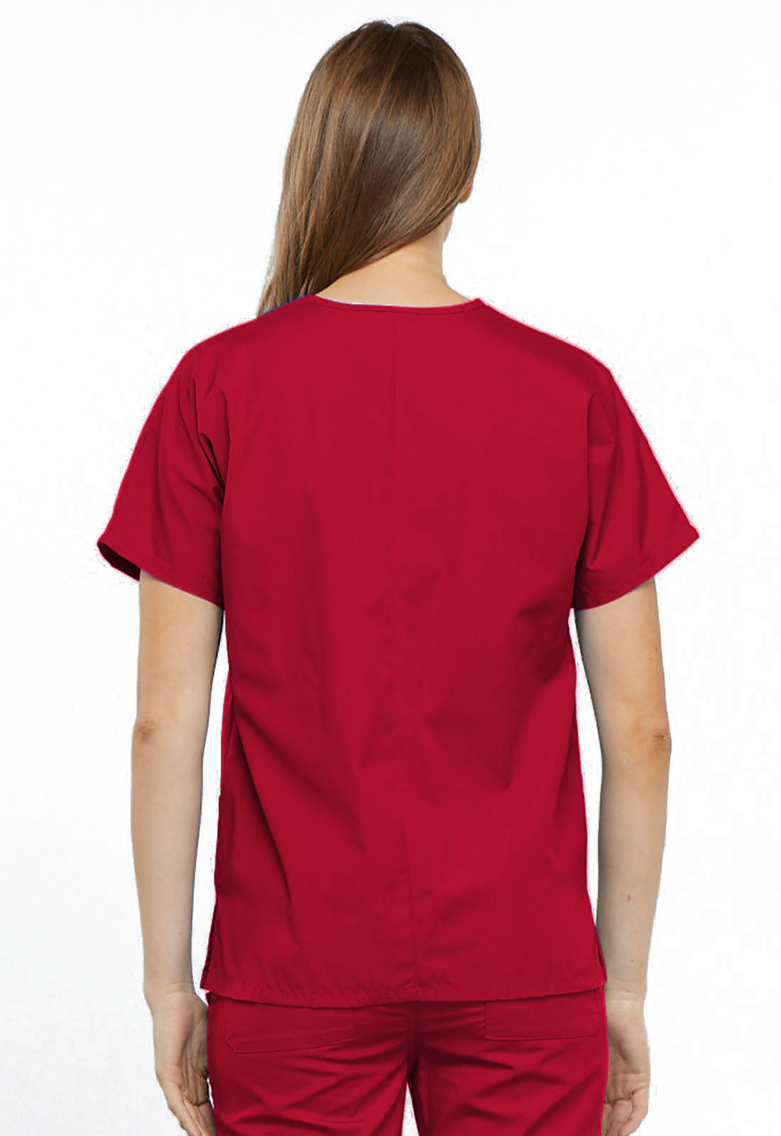 Womens V Neck Top - Red