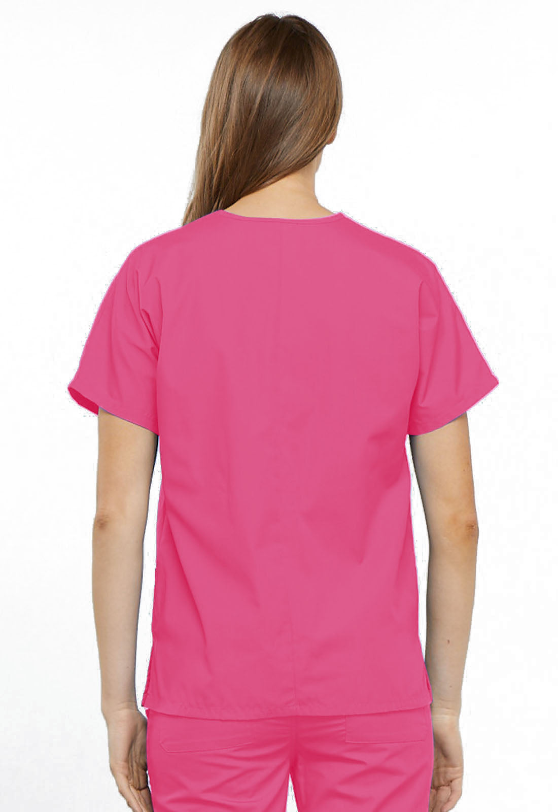 Womens V Neck Top - Shocking Pink