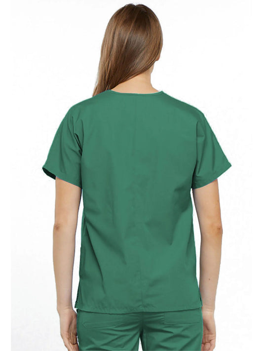 Womens V Neck Top - Surgical Green