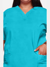 Womens V Neck Top - Turquoise