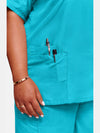 Womens V Neck Top - Turquoise