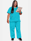 Womens V Neck Top - Turquoise