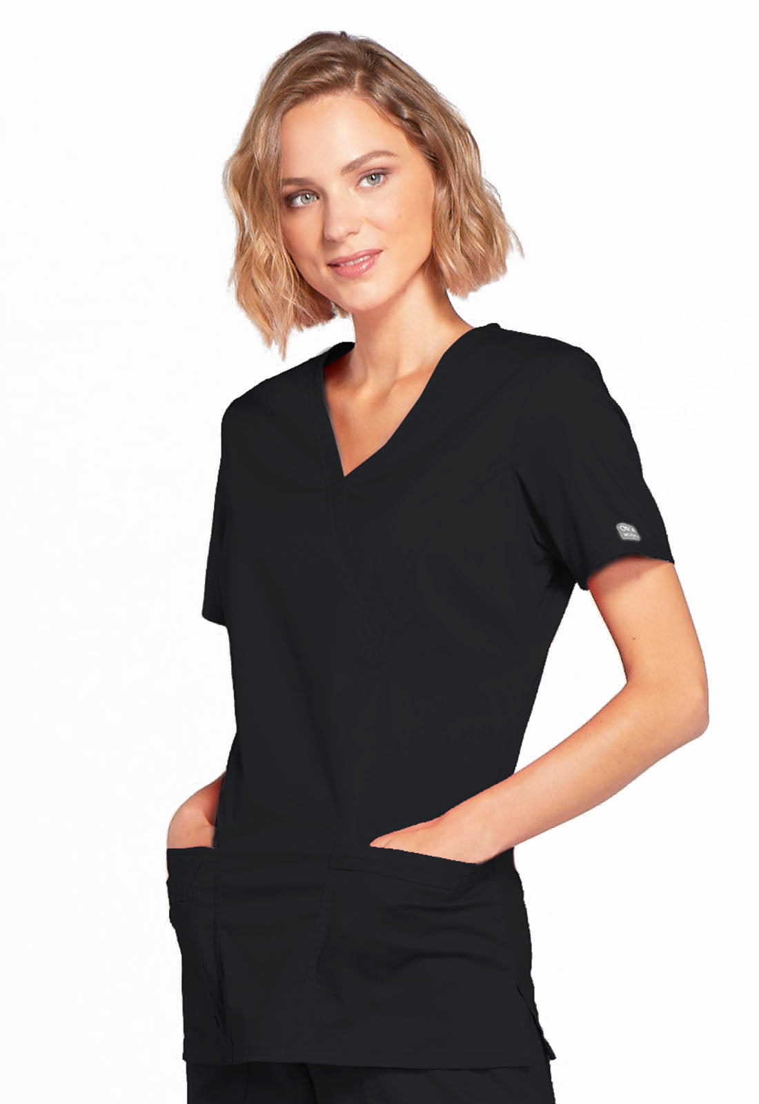 Mock Wrap Top - Black