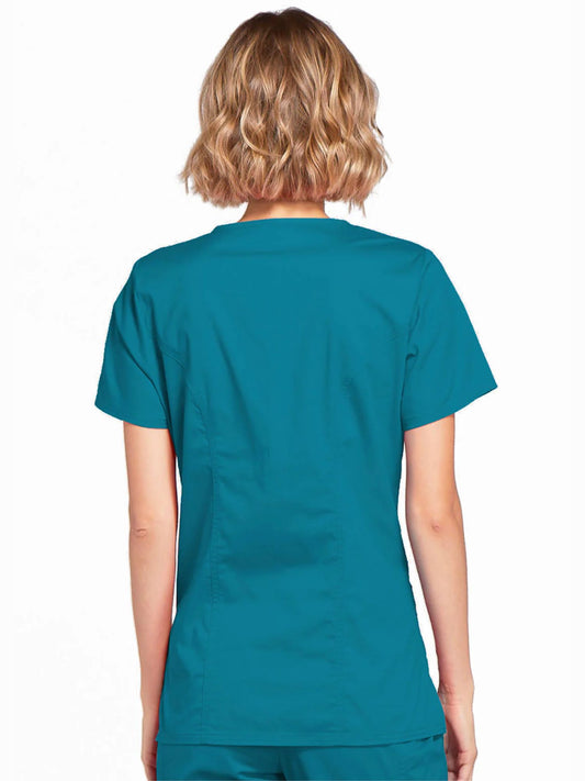 Mock Wrap Top - Caribbean Blue