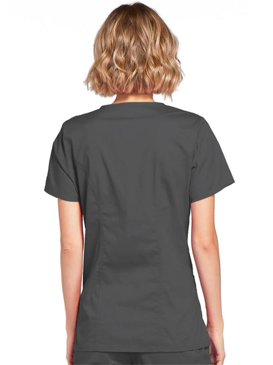 Mock Wrap Top - Pewter