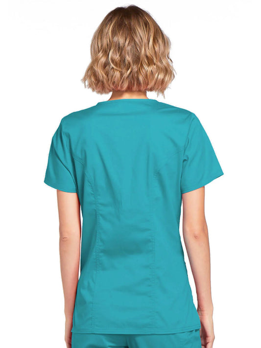 Mock Wrap Top - Teal Blue