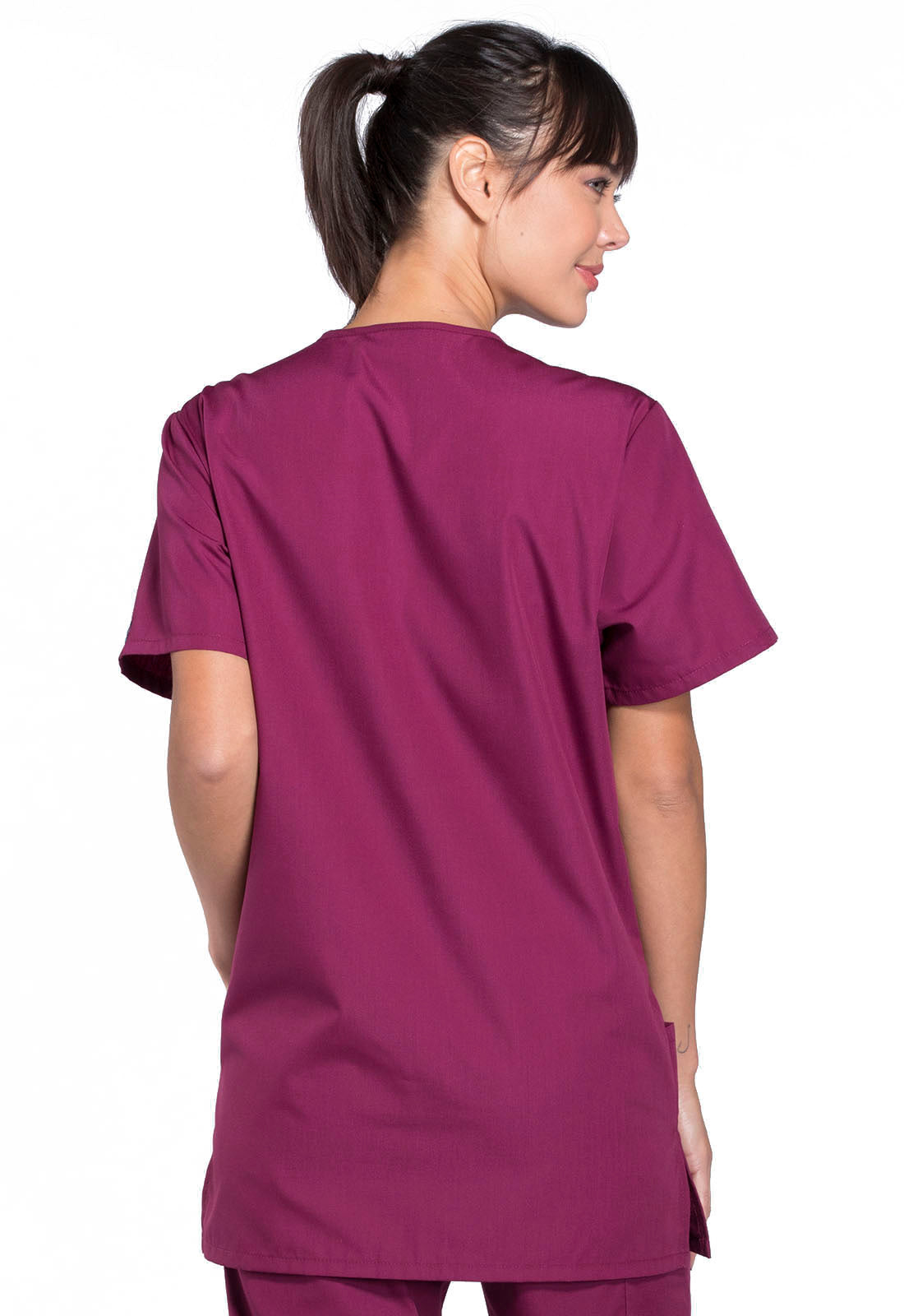 Cherokee Unisex WW Originals V-Neck Top - Wine