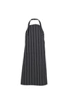 Bib Striped Apron with Pocket - Black/White
