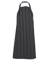 Bib Striped Apron with Pocket - Black/White