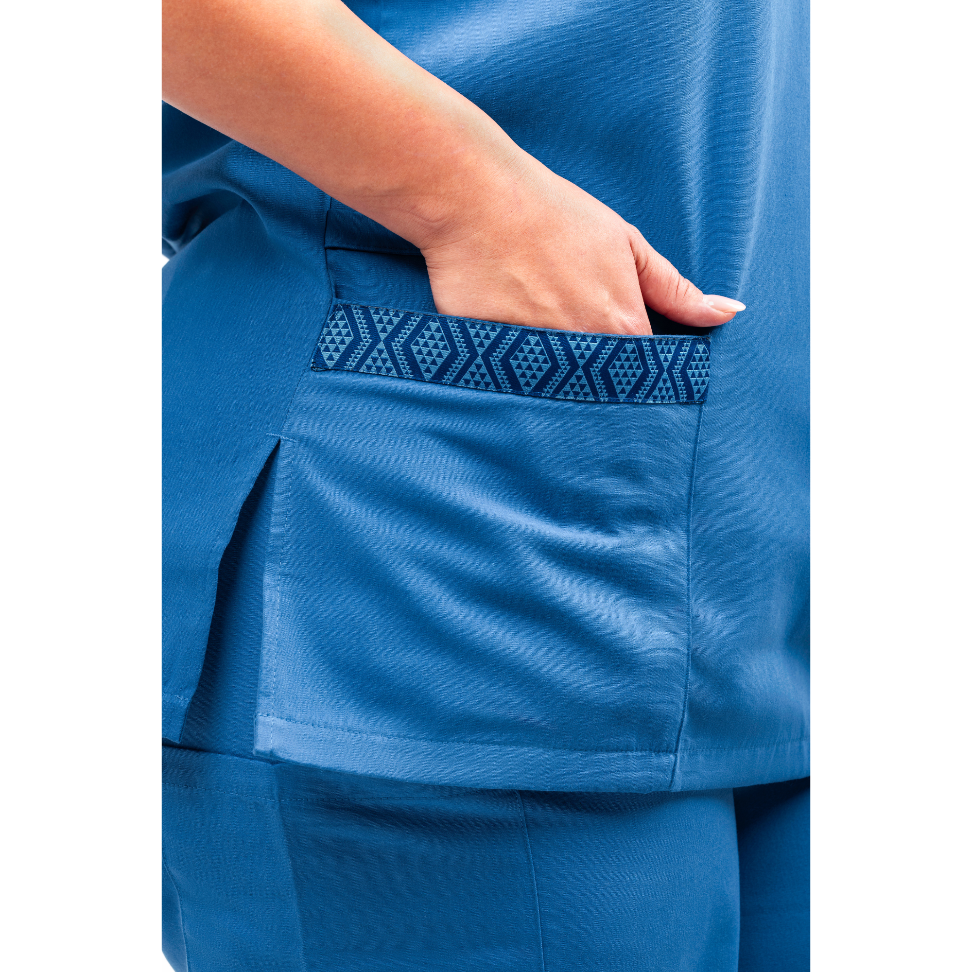 Unisex Adrienne Whitewood Scrub Top - Te Kahikatea - Cobalt