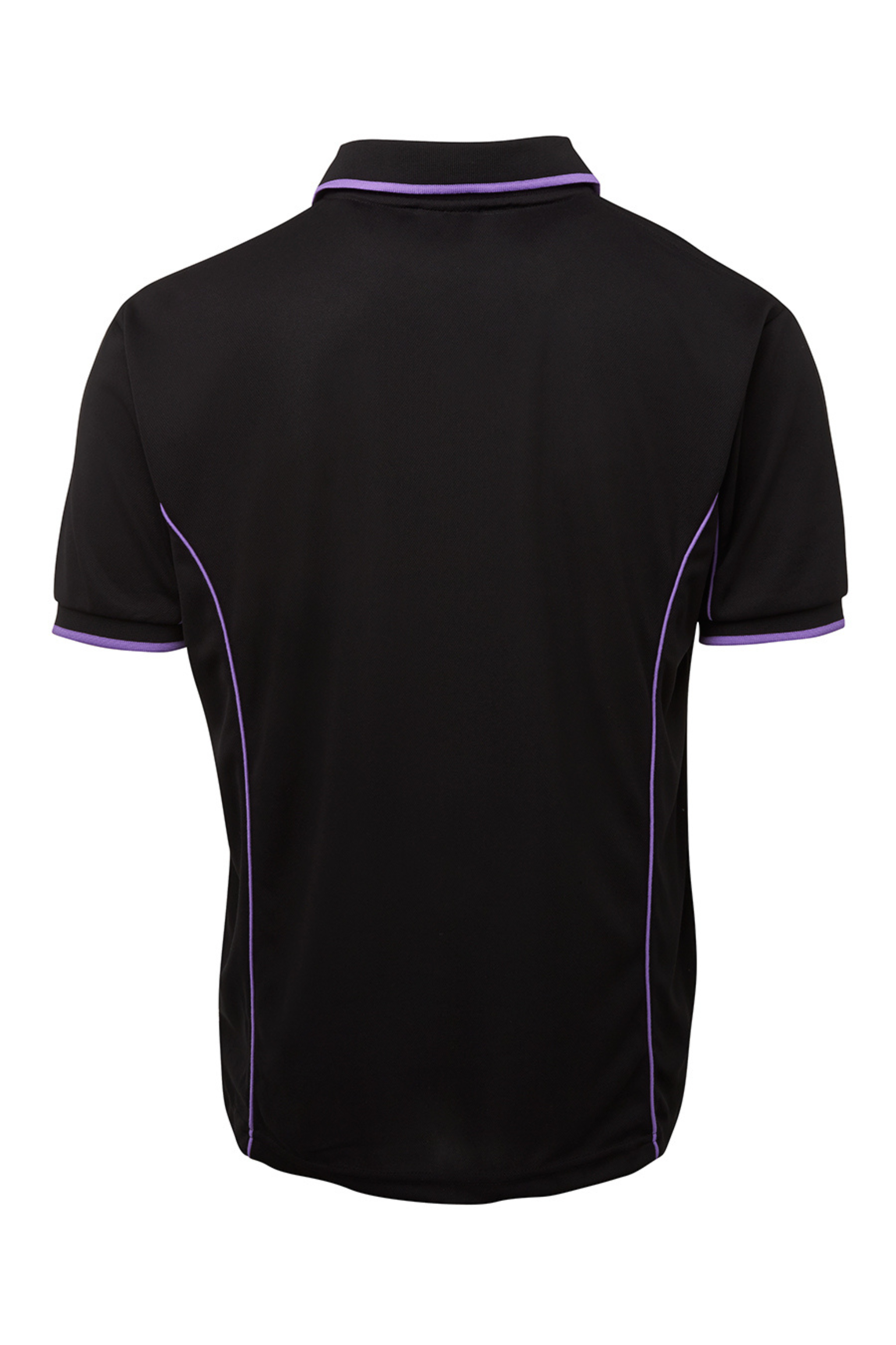 Men's Poly Piping Polo SSL - Black/Purple