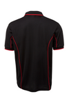 Men's Poly Piping Polo SSL - Black/Red