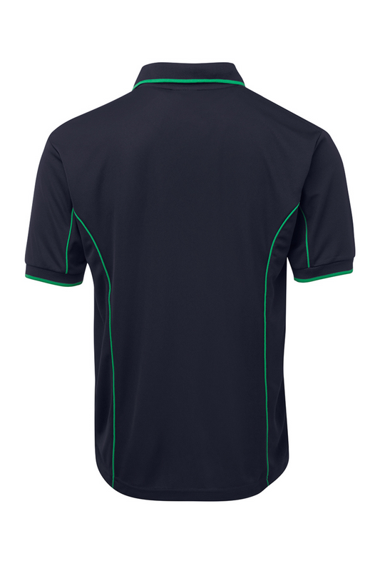 Men's Poly Piping Polo SSL - Navy/Green