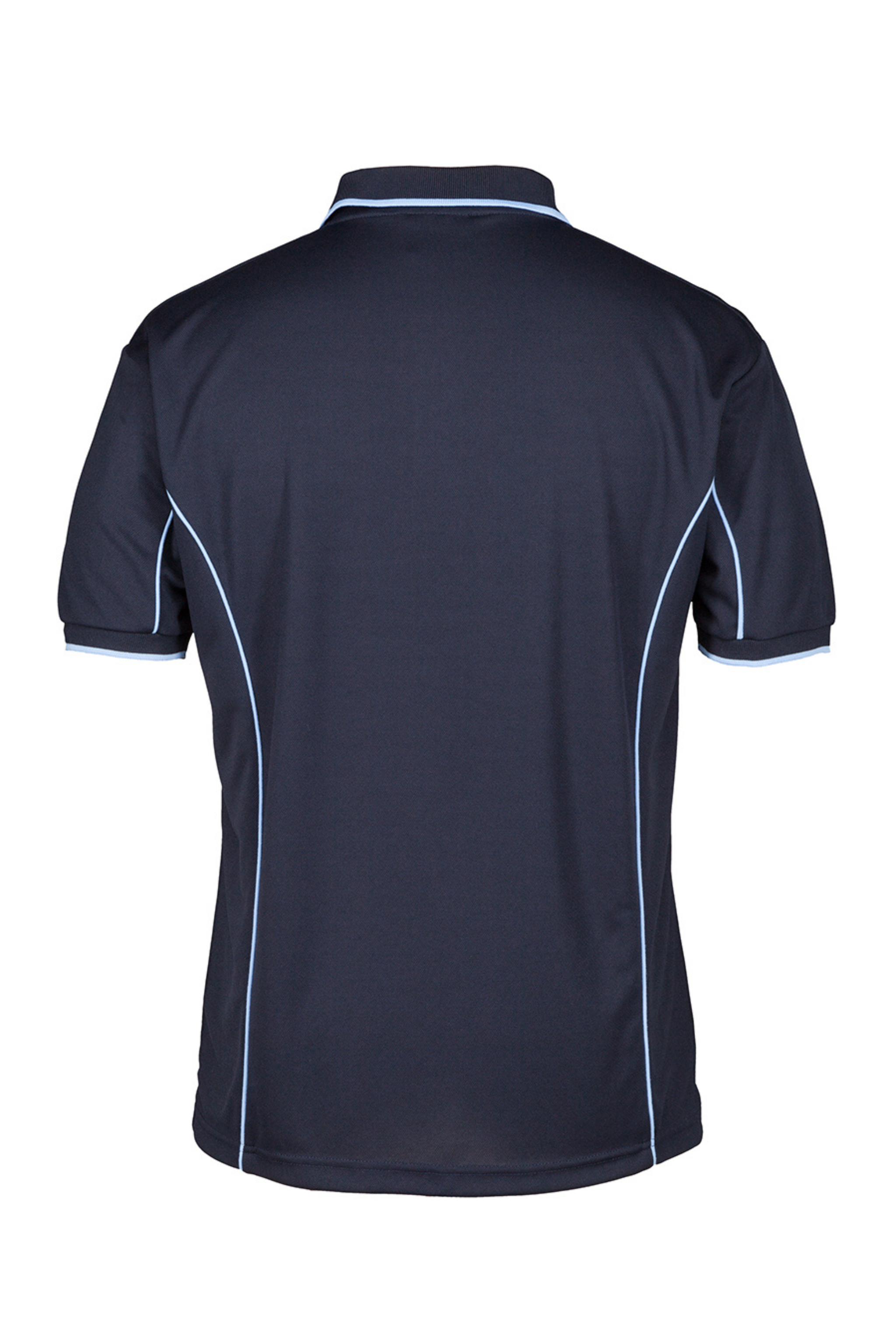 Men's Poly Piping Polo SSL - Navy/Light Blue