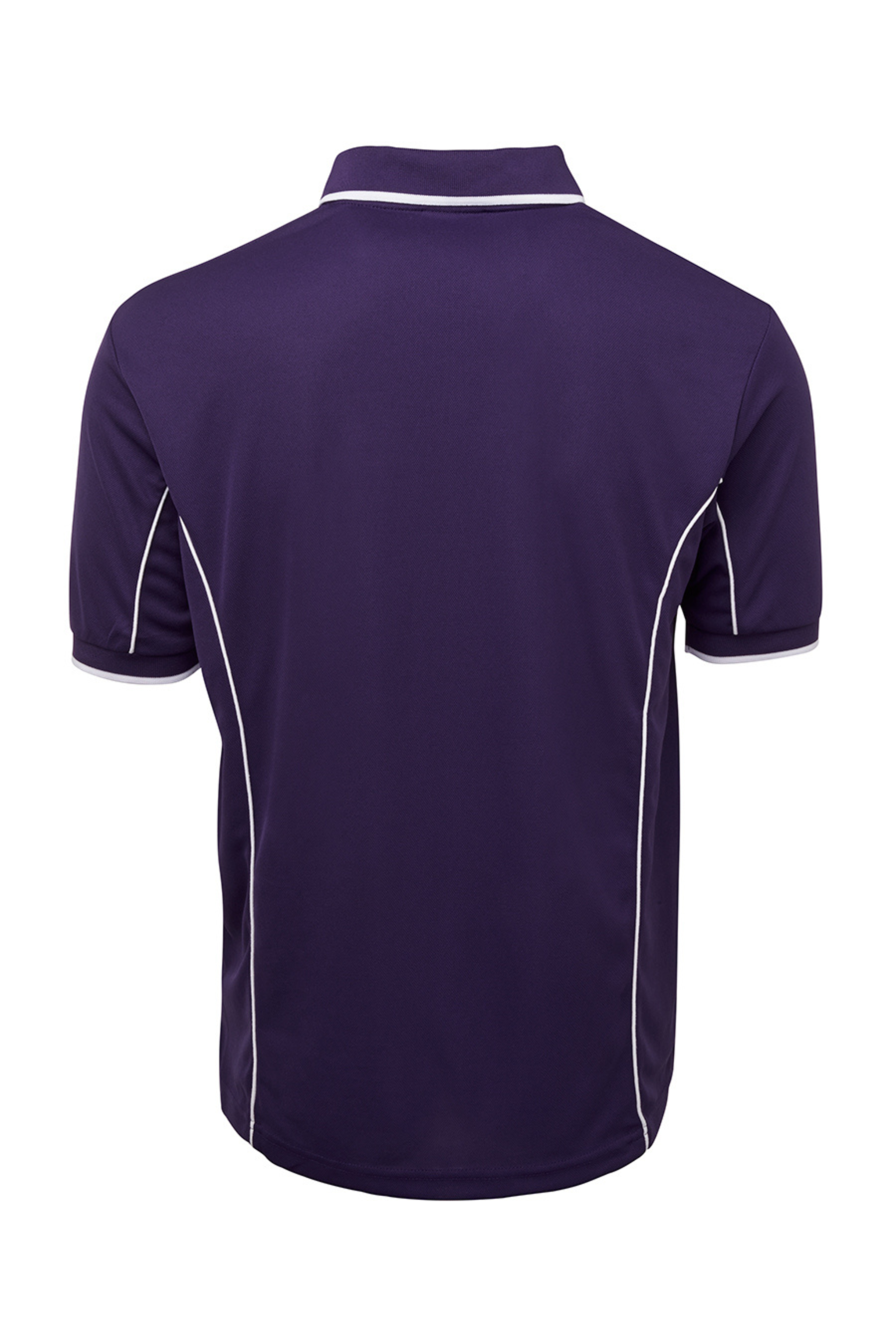 Men's Poly Piping Polo SSL - Purple/White