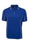 Men's Poly Piping Polo SSL - Royal/White