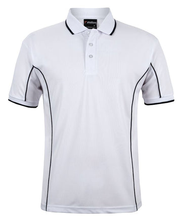 Men's Poly Piping Polo SSL - White/Navy