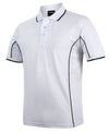 Men's Poly Piping Polo SSL - White/Navy