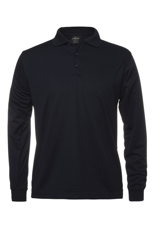 Solid Poly Polo LSL