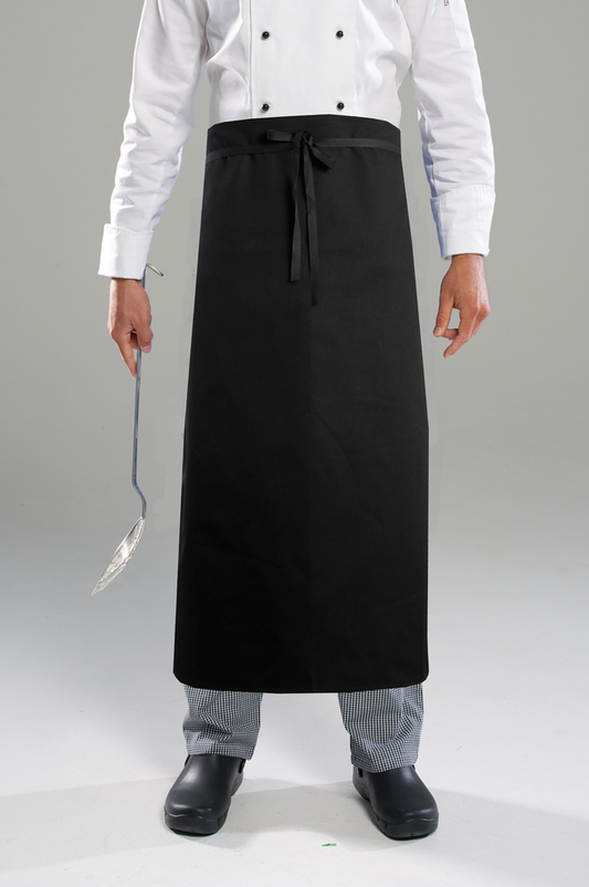 Long Waist Apron Polycotton - Black